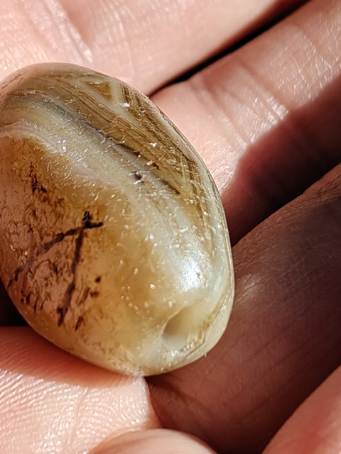 古玩玉器纏絲瑪瑙珠真品鑒賞圖