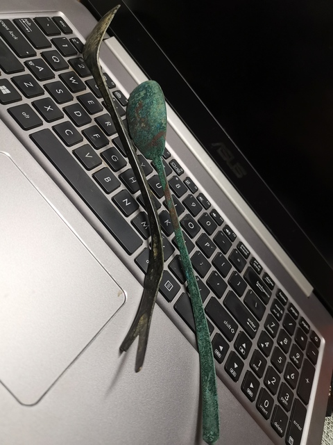 古玩銅器銅香勺真品鑒賞圖