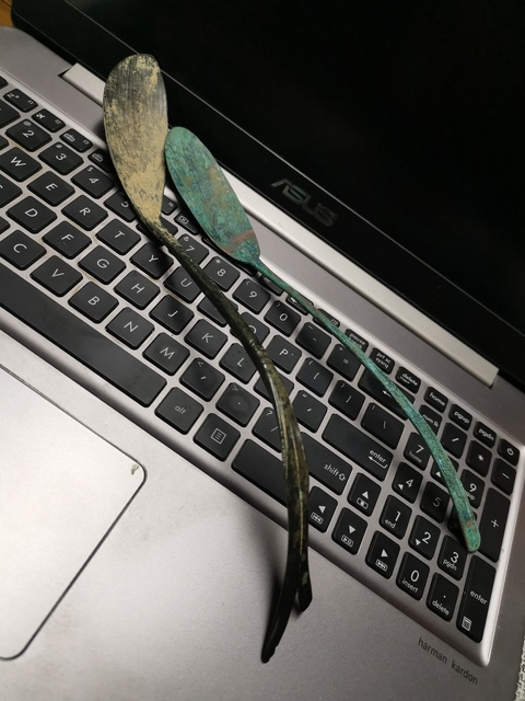 古玩銅器銅香勺真品鑒賞圖