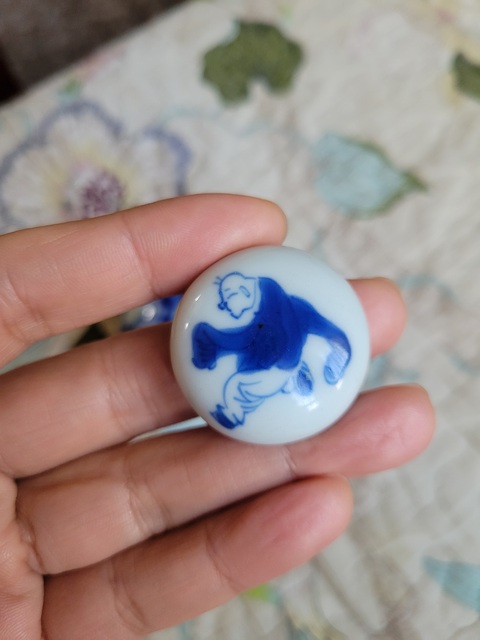 古玩陶瓷康熙青花教子圖蓮子罐拍賣，當前價格16800元