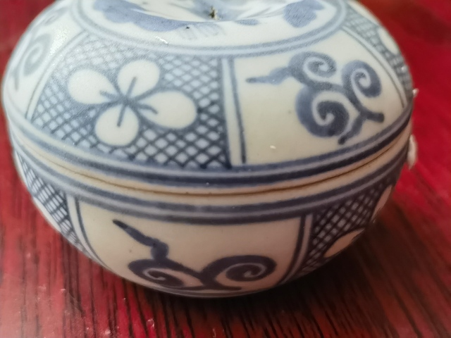 古玩陶瓷明末青花蓋盒真品鑒賞圖