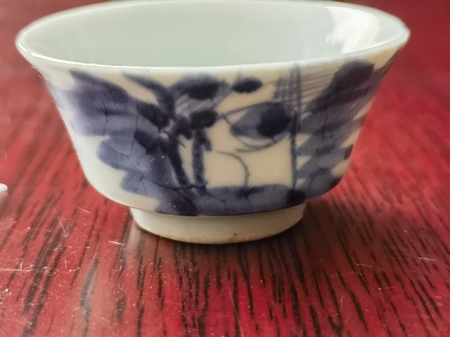 古玩陶瓷青花山水杯真品鑒賞圖