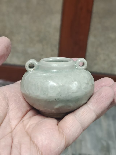 古玩陶瓷元龍泉水盂真品鑒賞圖