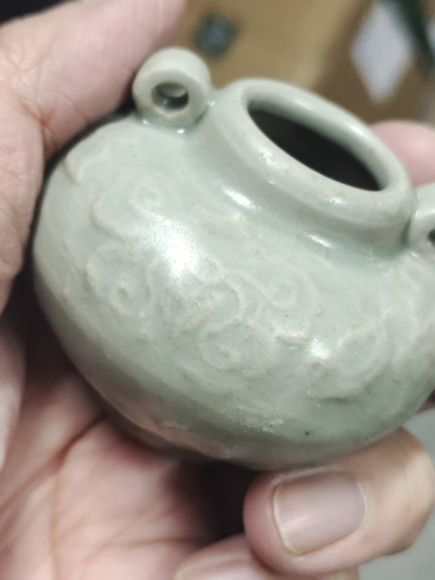 古玩陶瓷元龍泉水盂真品鑒賞圖