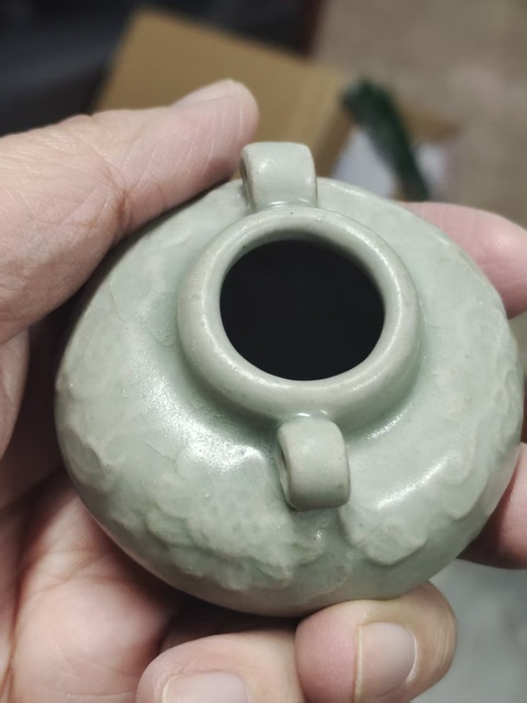 古玩陶瓷元龍泉水盂真品鑒賞圖