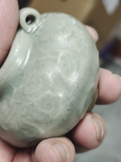 古玩陶瓷元龍泉水盂真品鑒賞圖