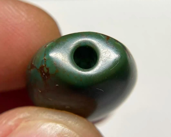 古玩玉器綠松石扁珠真品鑒賞圖