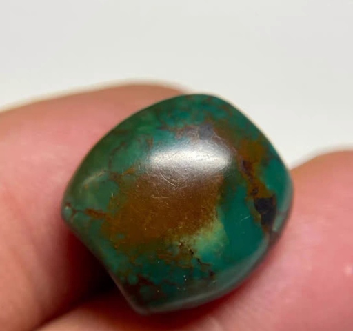 古玩玉器綠松石扁珠真品鑒賞圖