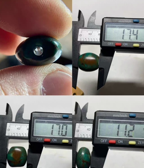 古玩玉器綠松石扁珠真品鑒賞圖