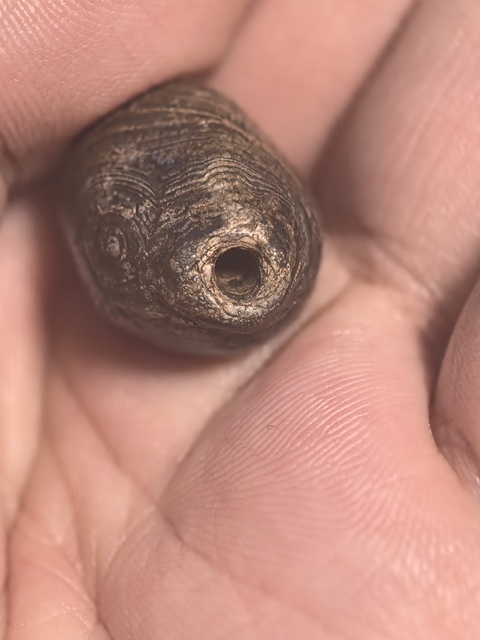 古玩玉器老瑪瑙橄欖珠真品鑒賞圖