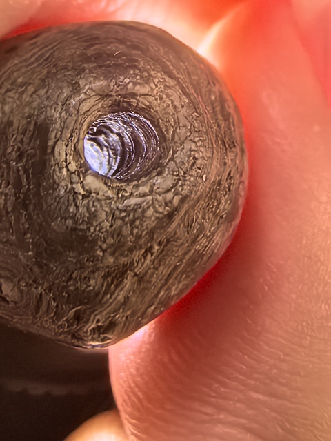 古玩玉器老瑪瑙橄欖珠真品鑒賞圖