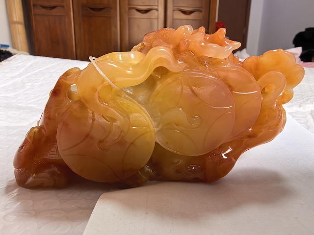 古玩玉器龍龜玉擺件真品鑒賞圖