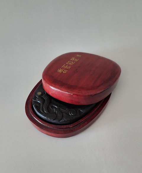 古玩雜項(xiàng)（老坑端硯）鳳凰紋硯臺(tái)拍賣，當(dāng)前價(jià)格568元