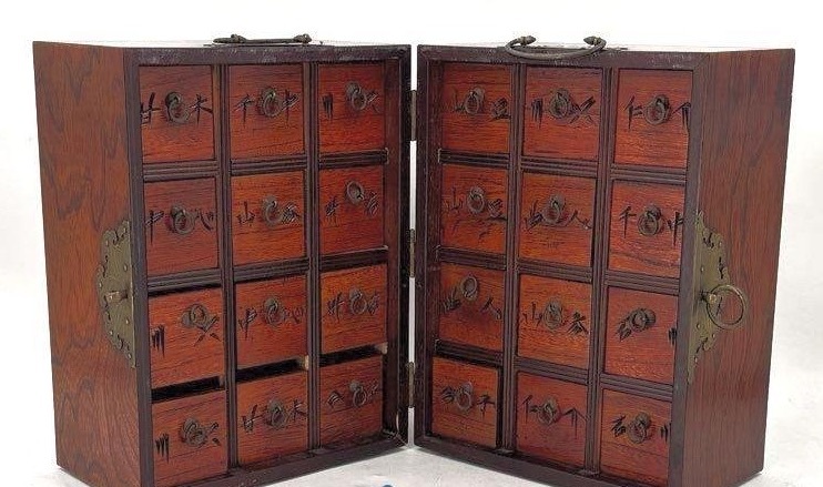 古玩雜項藥箱真品鑒賞圖