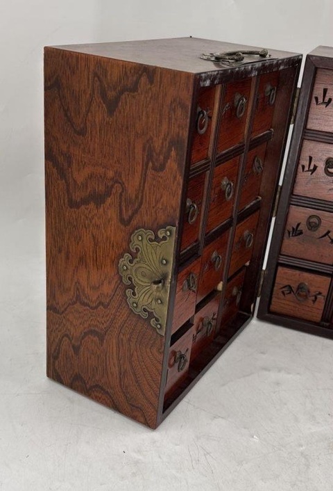 古玩雜項藥箱真品鑒賞圖