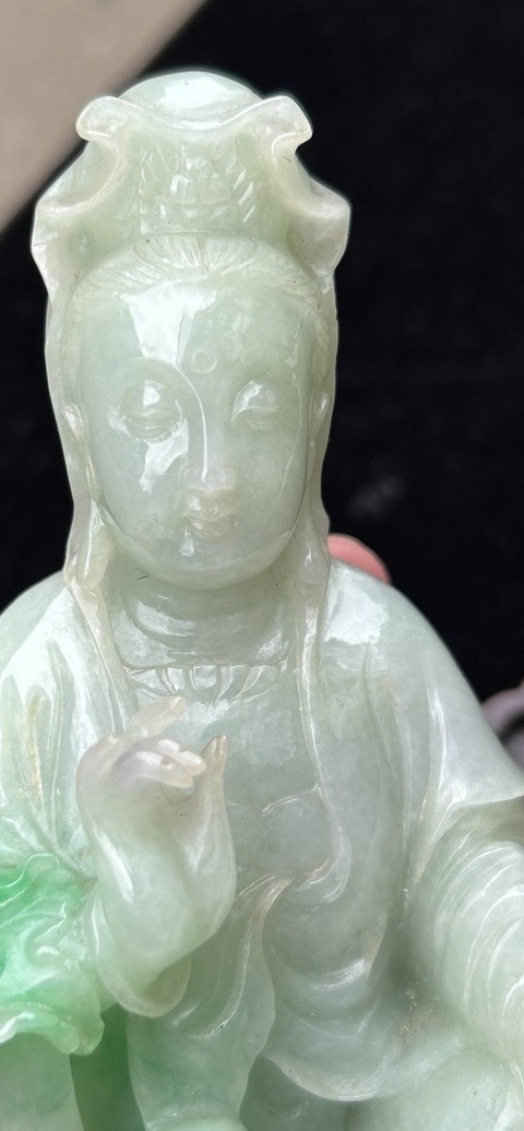 古玩玉器翡翠觀音真品鑒賞圖