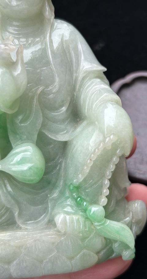 古玩玉器翡翠觀音真品鑒賞圖