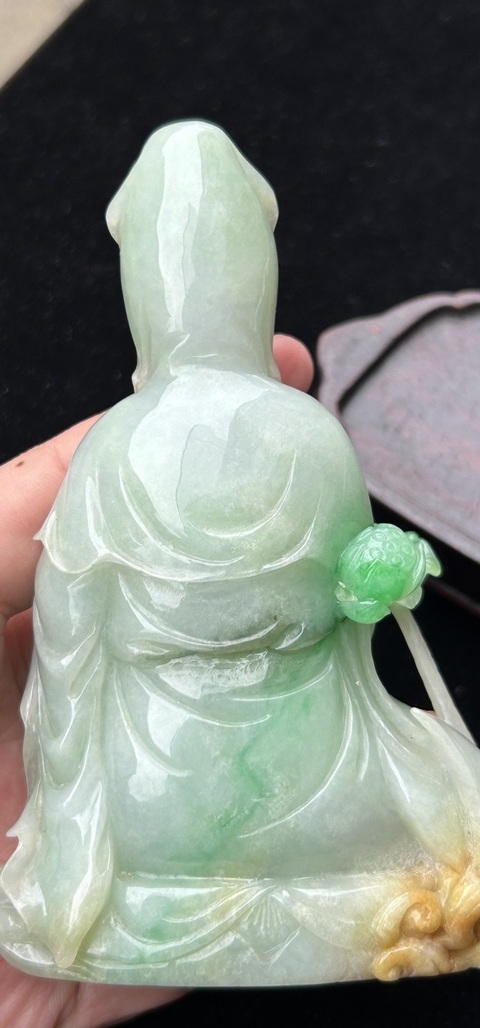 古玩玉器翡翠觀音真品鑒賞圖