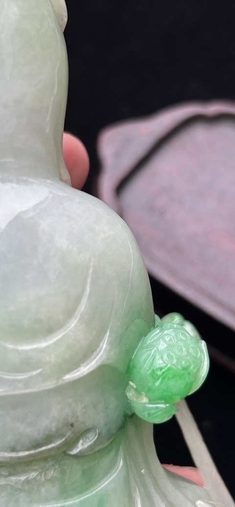 古玩玉器翡翠觀音真品鑒賞圖