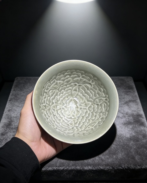 古玩陶瓷北宋·耀州·魚水承歡盞拍賣，當前價格80000元