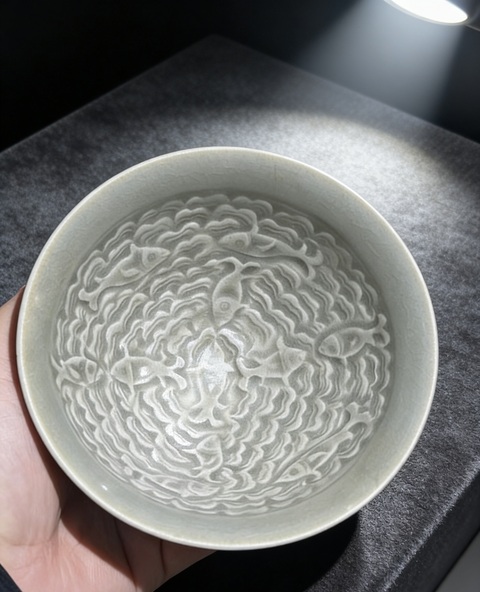 古玩陶瓷北宋·耀州·魚水承歡盞拍賣，當前價格80000元