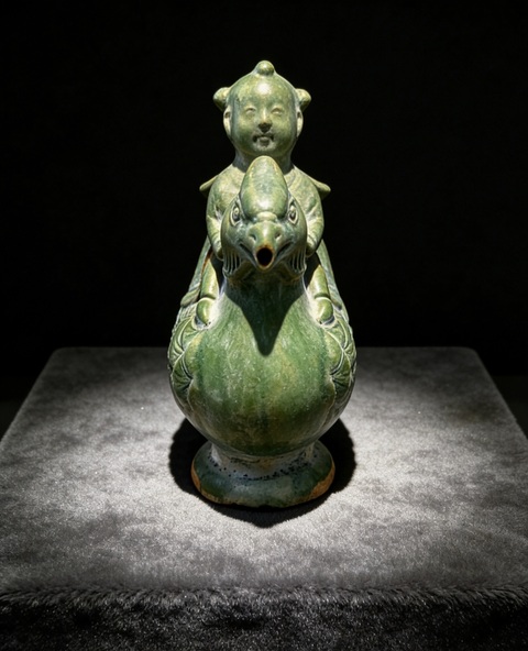 古玩陶瓷宋遼·童子馭鳳壺拍賣，當前價格230000元