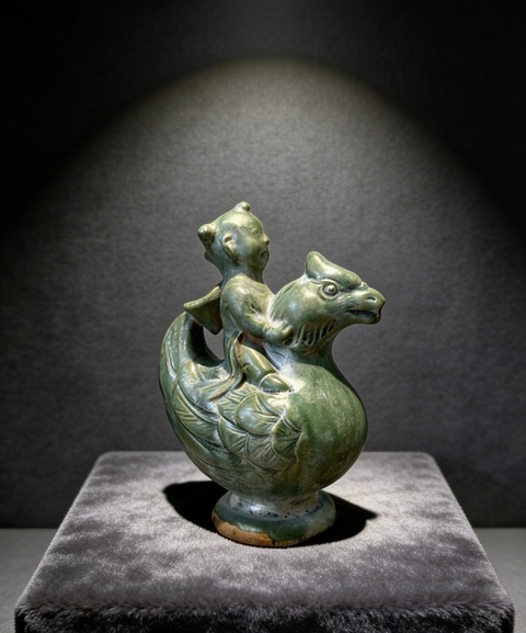 古玩陶瓷宋遼·童子馭鳳壺拍賣，當前價格230000元