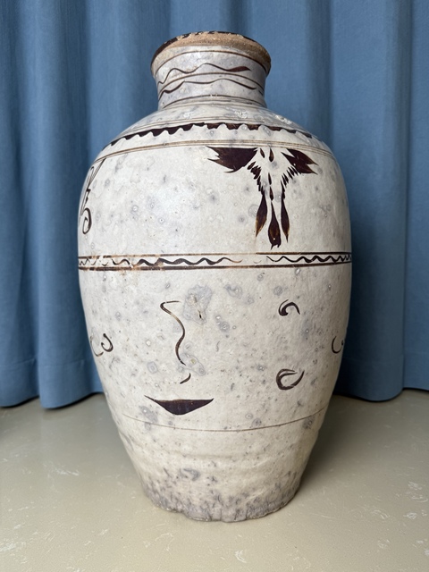 古玩陶瓷明代 磁州窯花卉詩文大酒缸（博物館藏級）拍賣，當前價格3900元