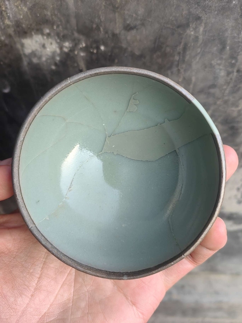 古玩陶瓷館藏級珍品南宋龍泉官窯青瓷芒口盞拍賣，當前價格9998元