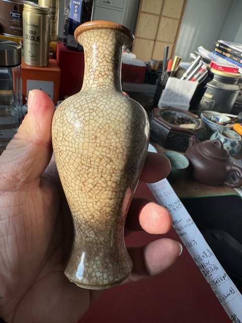 古玩陶瓷哥釉撇口瓶拍賣，當前價格18666元