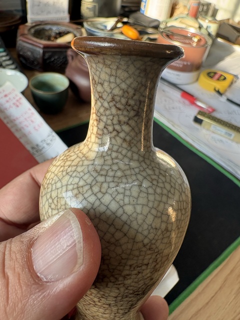 古玩陶瓷哥釉撇口瓶拍賣，當前價格18666元