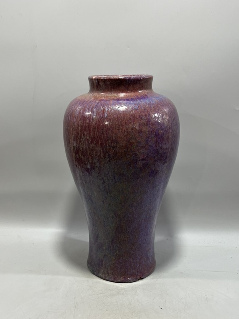 古玩陶瓷窯變紅釉瓶真品鑒賞圖