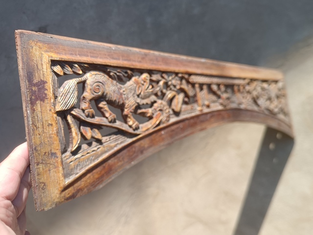 古玩雜項木雕板真品鑒賞圖