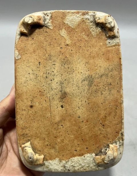 古玩陶瓷清中期哥釉青花水仙盆真品鑒賞圖