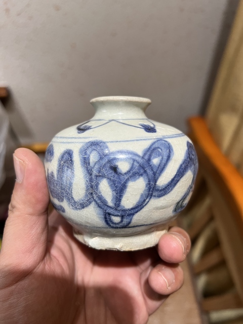 古玩陶瓷青花獅子繡球圖罐真品鑒賞圖