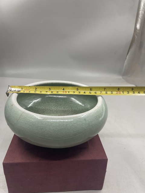 古玩陶瓷郎綠釉三足爐真品鑒賞圖