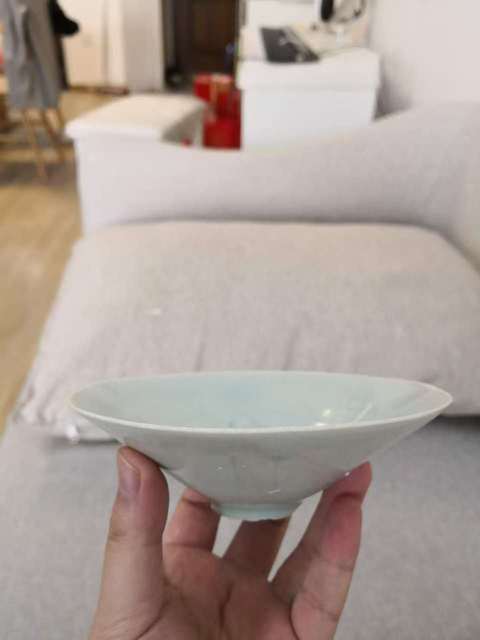 古玩陶瓷青白釉斗笠盞真品鑒賞圖