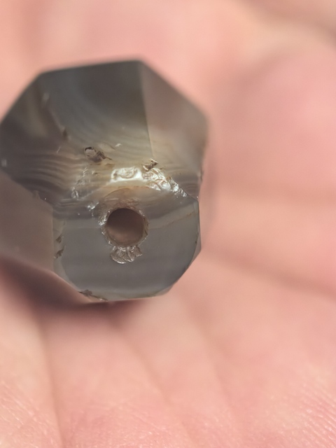 古玩玉器老瑪瑙切面珠真品鑒賞圖