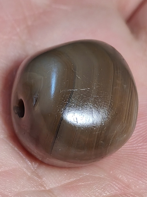 古玩玉器老瑪瑙珠真品鑒賞圖