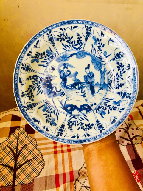 古玩陶瓷青花二喬圖花口盤拍賣，當(dāng)前價格2980元