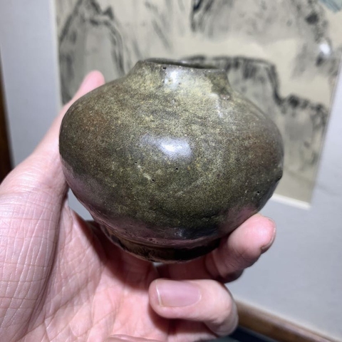 古玩陶瓷磁州窯茶葉末釉蘋果尊真品鑒賞圖