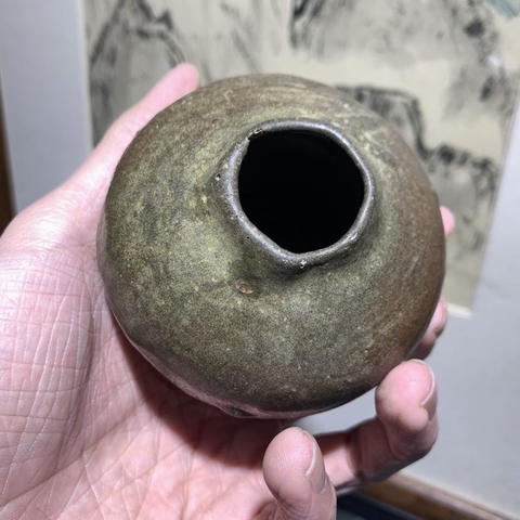 古玩陶瓷磁州窯茶葉末釉蘋果尊真品鑒賞圖