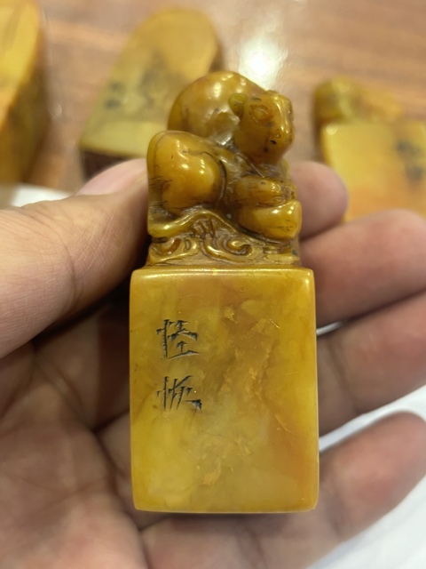 古玩雜項壽山石閑章一組真品鑒賞圖