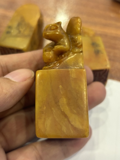 古玩雜項壽山石閑章一組真品鑒賞圖