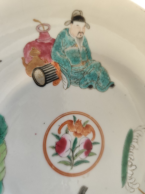 古玩陶瓷無雙譜廣彩盤真品鑒賞圖