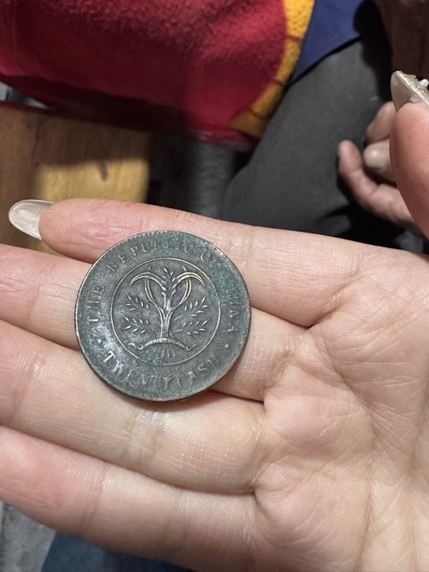 古玩錢幣湖南省造雙旗當制錢二十文銅元真品鑒賞圖