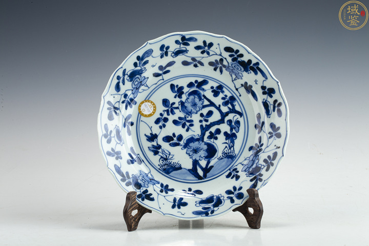 古玩陶瓷清康熙·青花花卉紋花口盤拍賣，當前價格782元