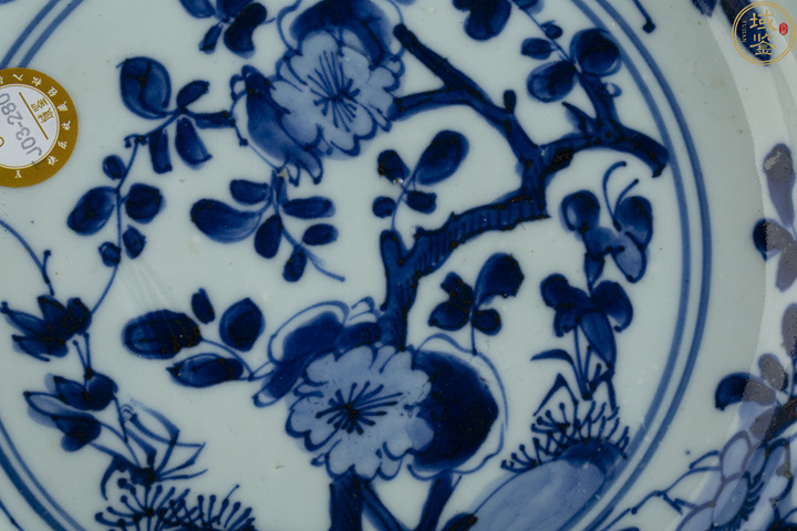 古玩陶瓷清康熙·青花花卉紋花口盤拍賣，當前價格782元