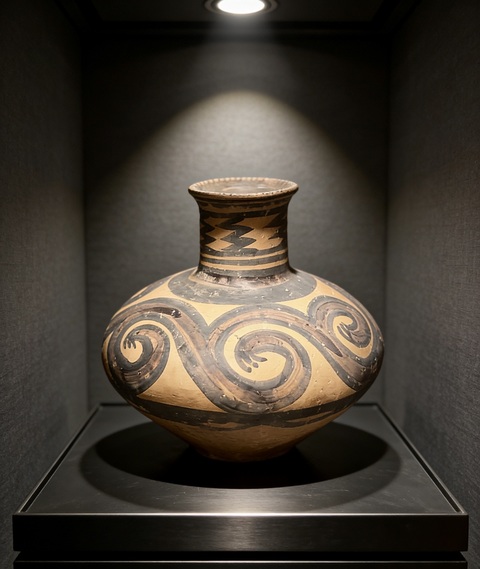 古玩陶瓷馬家窯·蛇線肢爪紋壺拍賣，當(dāng)前價(jià)格198元