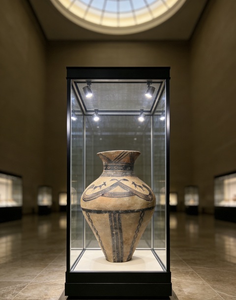 古玩陶瓷辛店文化·動物紋立瓶拍賣，當前價格12000元